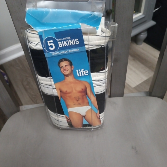 Men's  Vintage Cotton Bikini 5 pack Underwear - Black and White - Picture 4 of 10